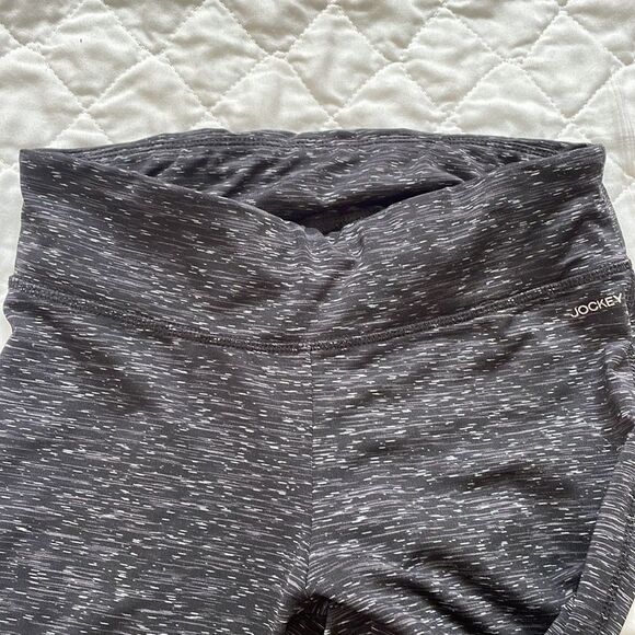Black spandex pants with gray speckles size small made by Jockey - Picture 3 of 5